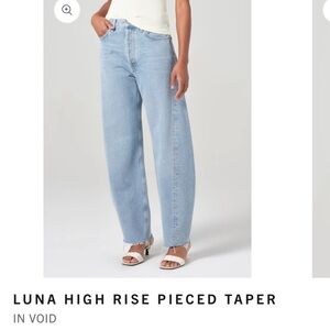 Agolde Luna High Rise Jeans - Light Blue